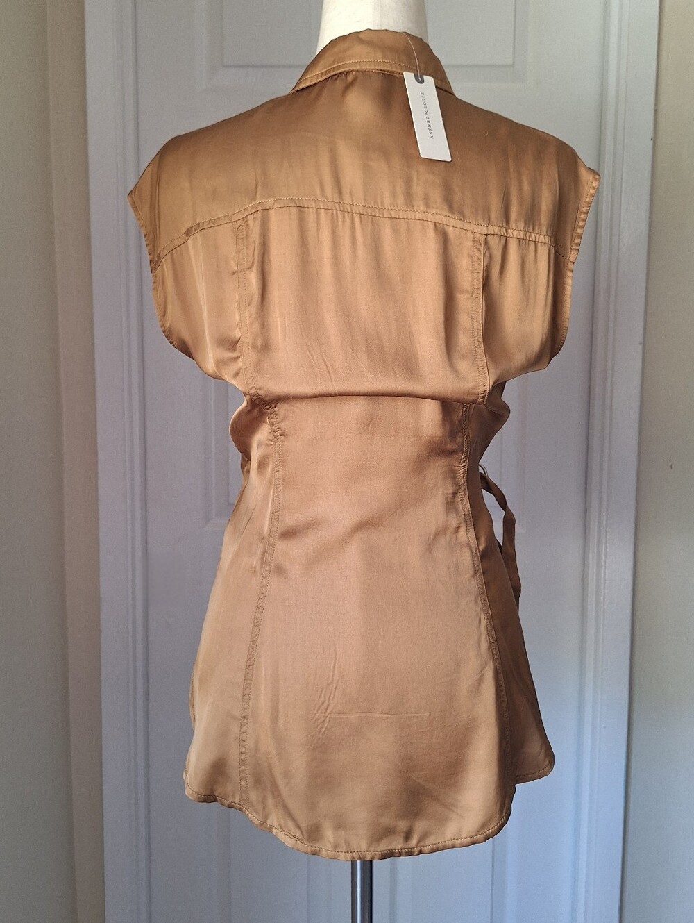 Anthropologie Short Sleeve Sash Belt Wrap Top - Picture 10 of 14